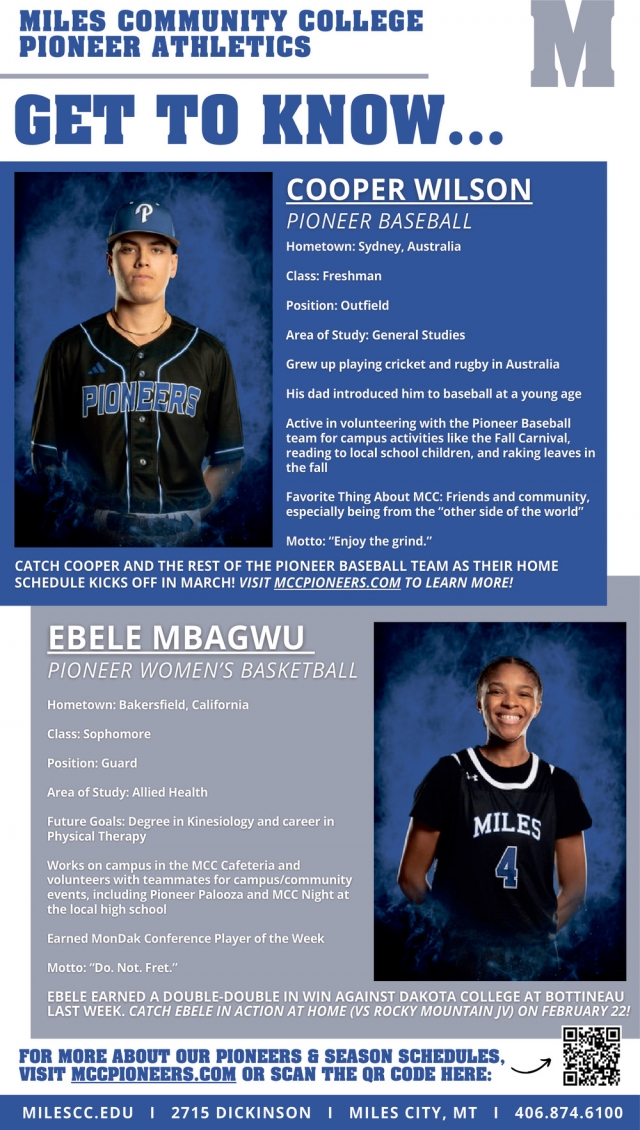 Miles Community College Pioneer Athletics, Miles Community College, Miles City, MT
