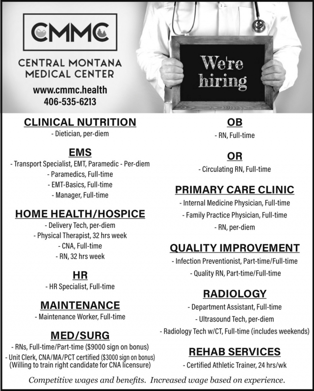 Clinical Nutrition, Central Montana Medical Center, Lewistown, MT