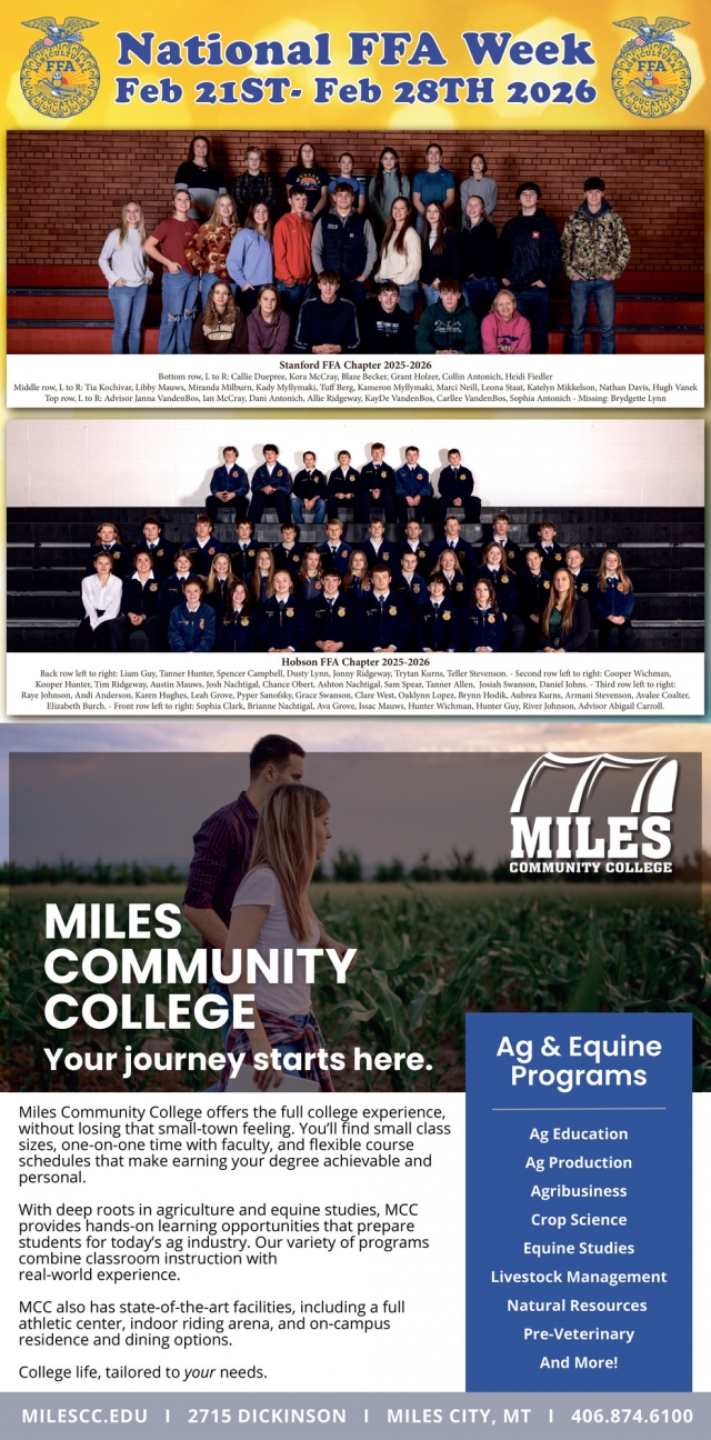 National FFA Week, Miles Community College, Miles City, MT