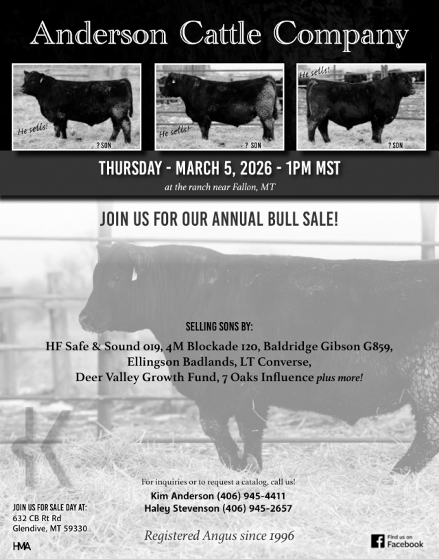 Cattle Company, Anderson Cattle Company, Miles City, MT