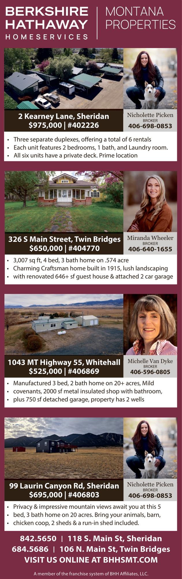 Montana Properties, Michelle Van Dyke / Nicholette Picken / Miranda Wheeler - Berkshire Hathaway HomeServices Montana Properties