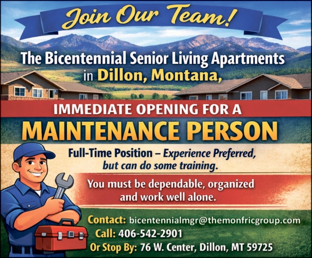 Maintenance Person, Bicentennial Senior Living Apartments