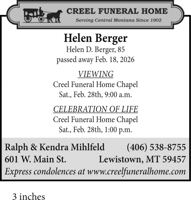 Funeral Home, Creel Funeral Home, Lewistown, MT