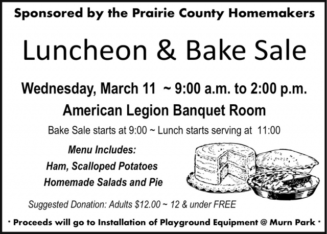 Ham, Scalloped Potatoes, Luncheon & Bake Sale (March 11, 2026)
