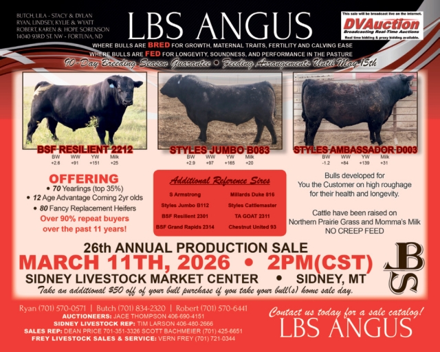26th Annual Production Sale, LBS Angus