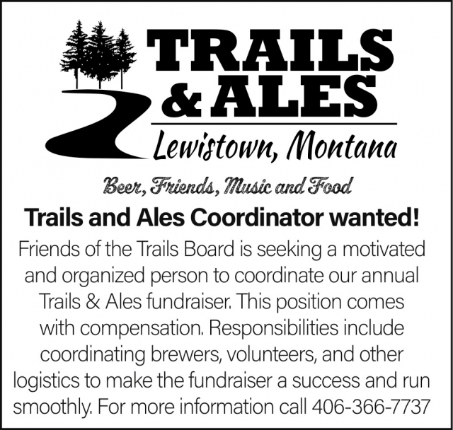 Trails and Ales Coordinator Wanted!, Trails & Ales - Lewistown