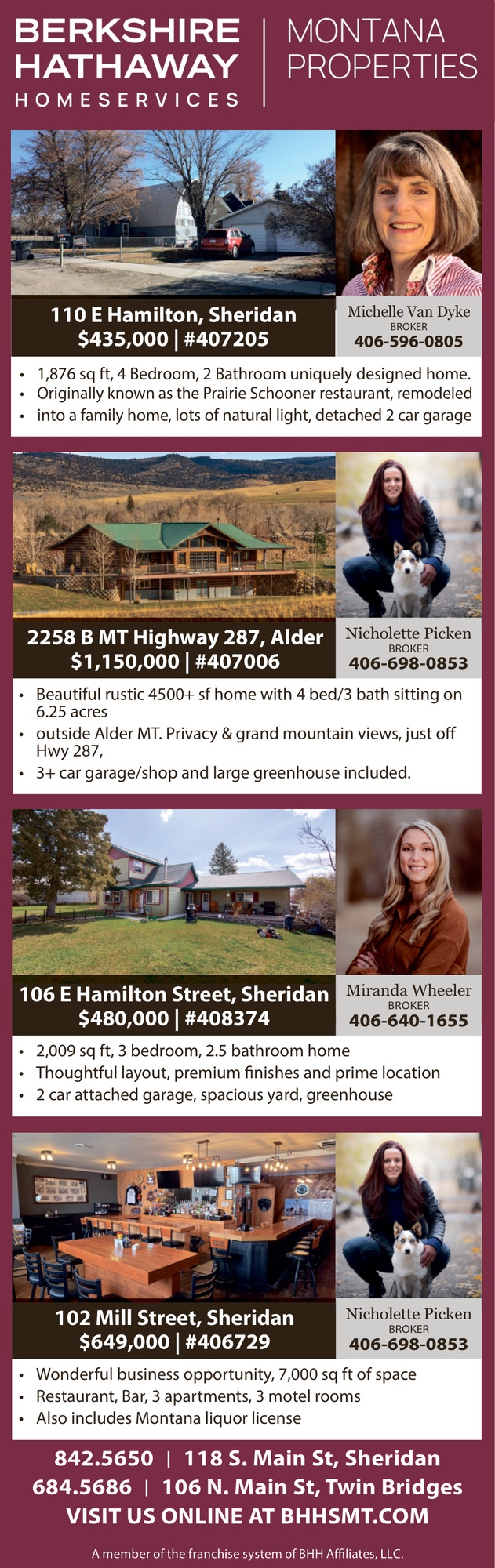 Montana Properties, Michelle Van Dyke / Nicholette Picken / Miranda Wheeler - Berkshire Hathaway HomeServices Montana Properties