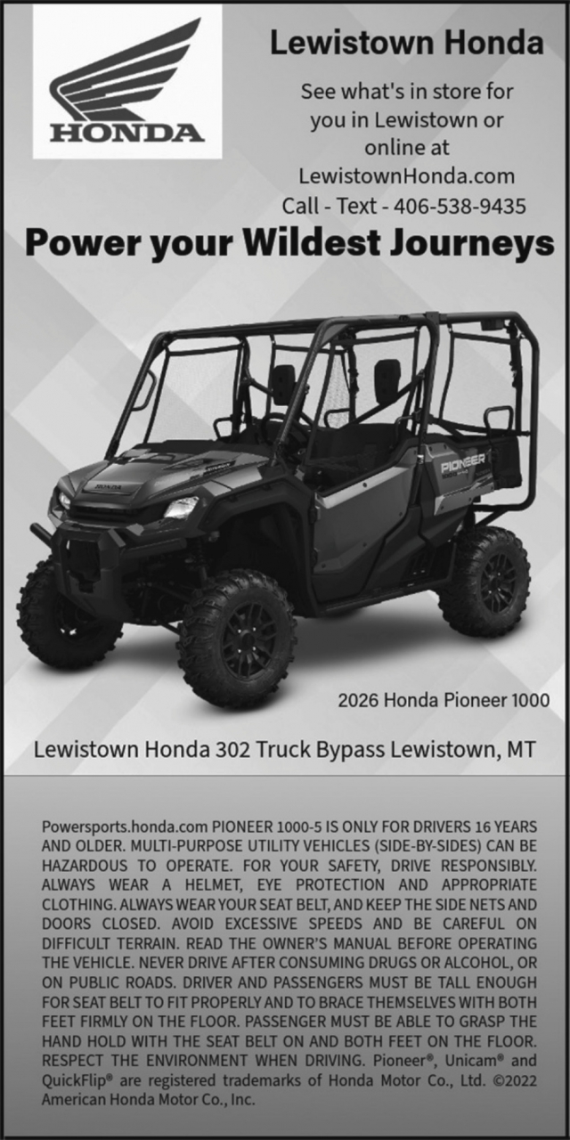 Power Your Wildest Journeys, Lewiston Honda, Lewistown, MT