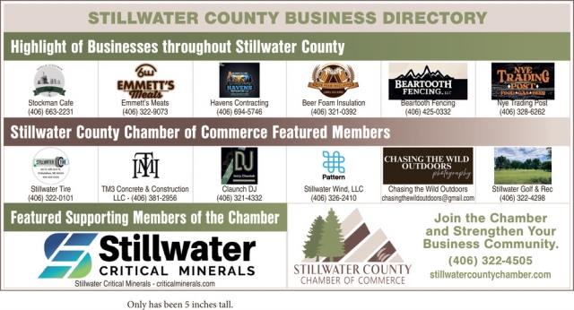 Business Directory, Stillwater County Chamber of Commerce, Columbus, MT