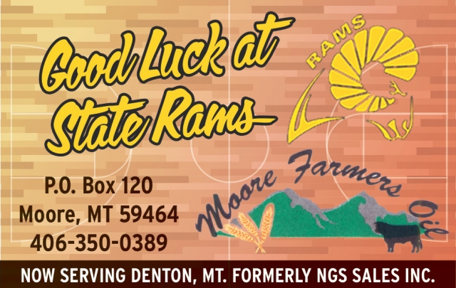 Good Luck at State Rams, Moore Farmers Oil Co