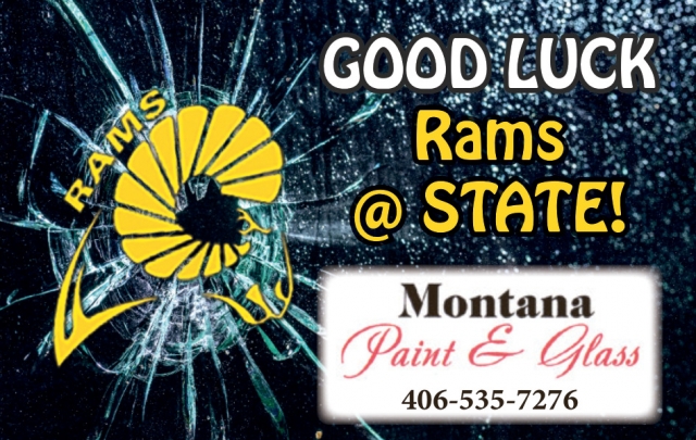 Good Luck Rams, Montana Paint & Glass
