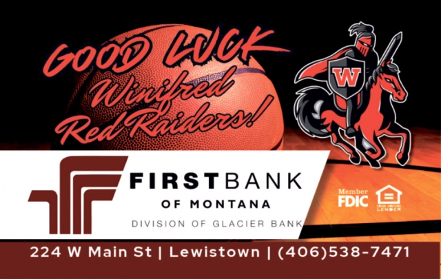 Good Luck Winifred Red Raiders!, First Bank of Montana, Lewistown, MT