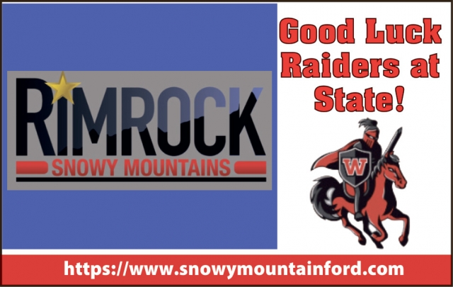Good Luck Raiders at State!, Snowy Mountain Ford