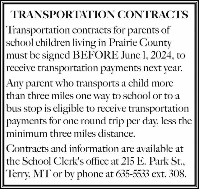 Transportation Contracts, Terry High School