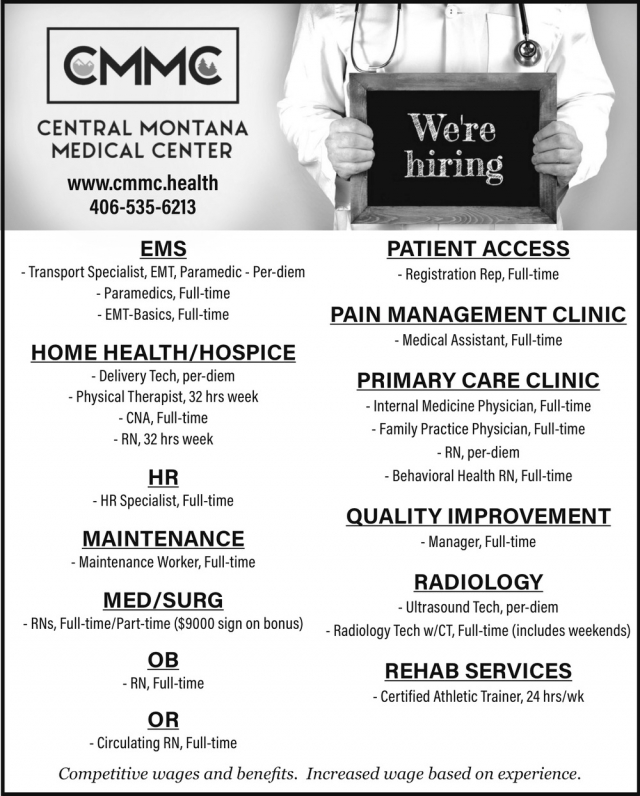 Transport Specialist, Central Montana Medical Center, Lewistown, MT