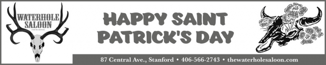 Happy Saint Patrick's Day, Waterhole Saloon, Stanford, MT