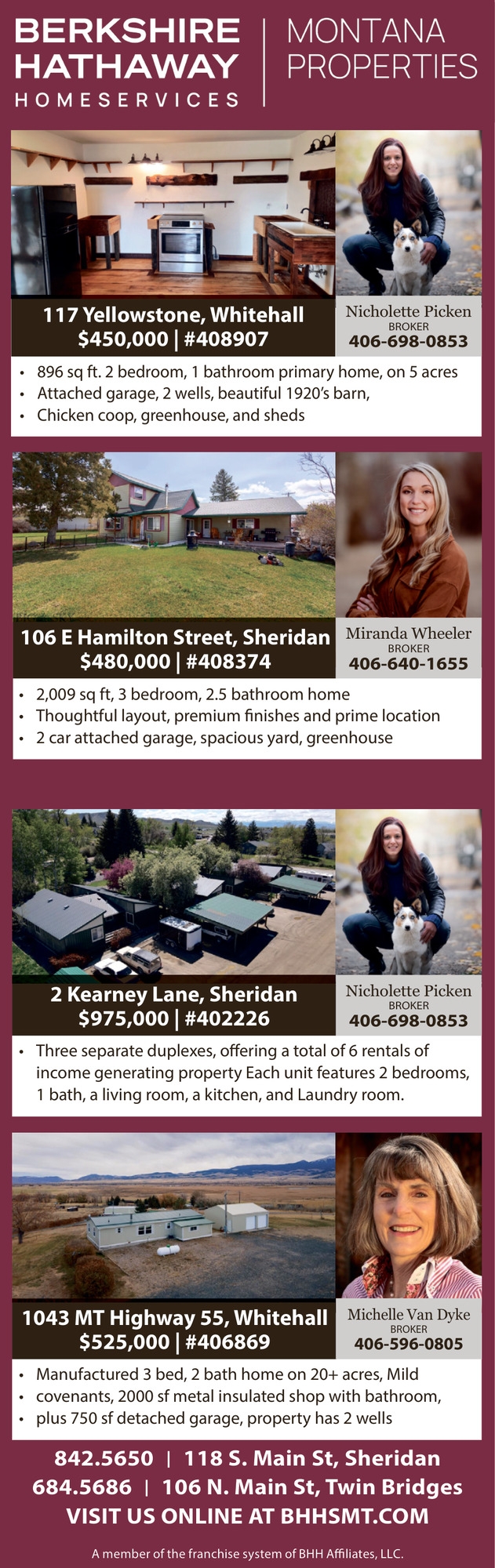 Montana Properties, Michelle Van Dyke / Nicholette Picken / Miranda Wheeler - Berkshire Hathaway HomeServices Montana Properties