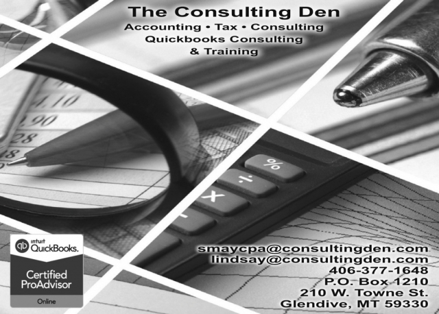 Accounting Services, The Consulting Den, Glendive, MT