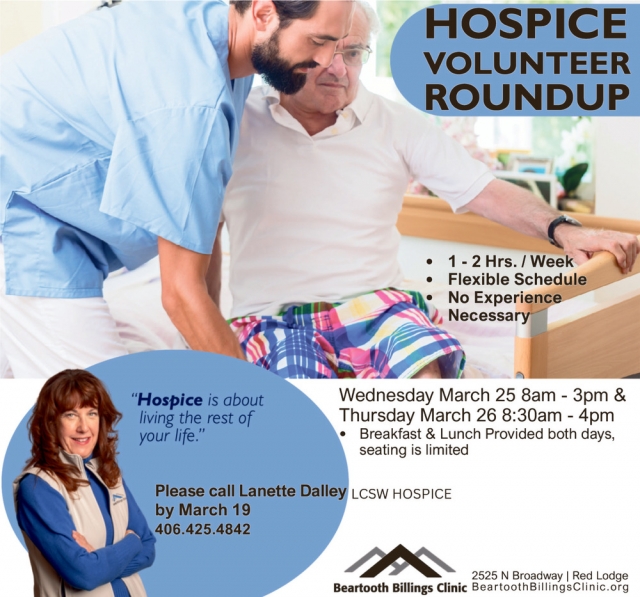 Hospice Volunteer Roundup, Beartooth Billings Clinic, Red Lodge, MT
