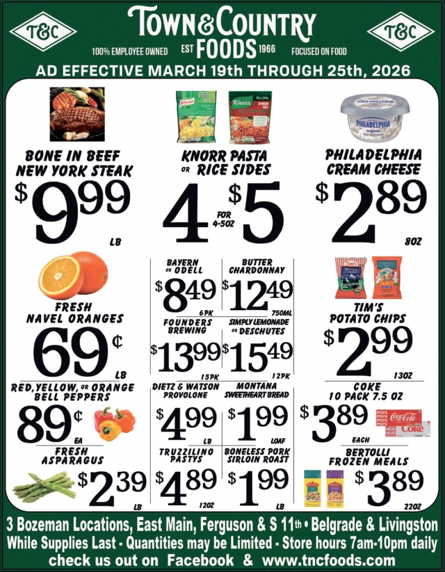 Bone in Beef New York Steak, Town & Country Foods - Bozeman, Bozeman, MT