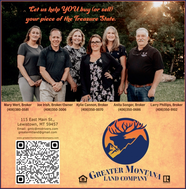 Let Us Help You Buy or Sell Your Piece of The Treasure State, Greater MT Land Company, Lewistown, MT