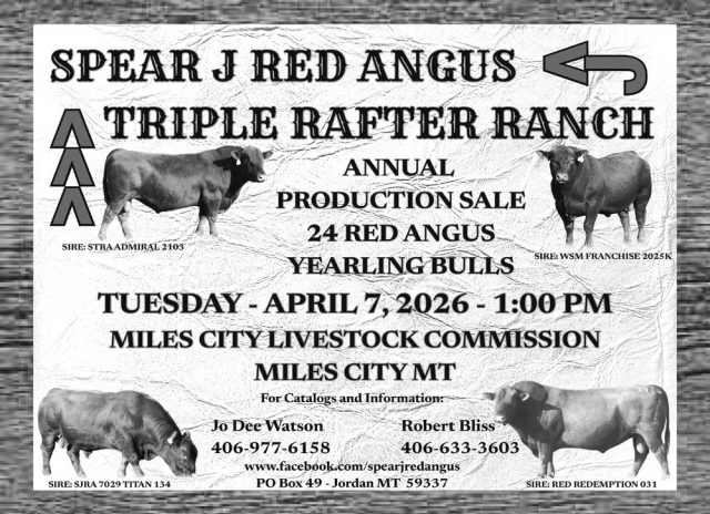 Triple Rafter Ranch, Spear J Red Angus, Jordan, MT