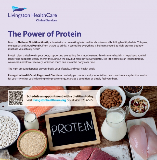 The Power of Protein, Livingston Healthcare, Livingston, MT