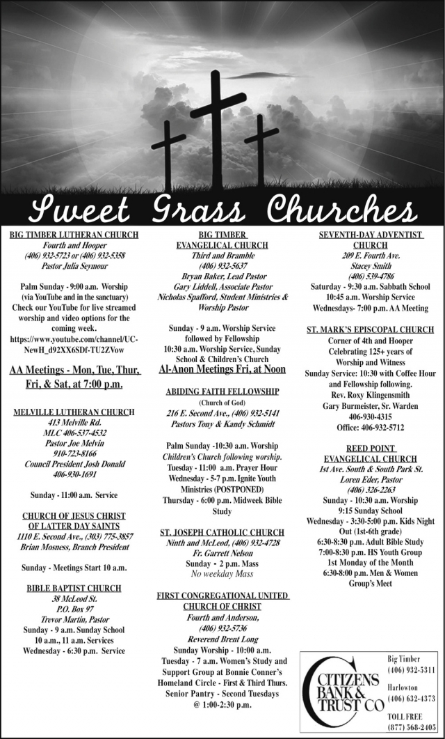 Sweet Grass Churches, Citizens Bank & Trust Co, Big Timber, MT