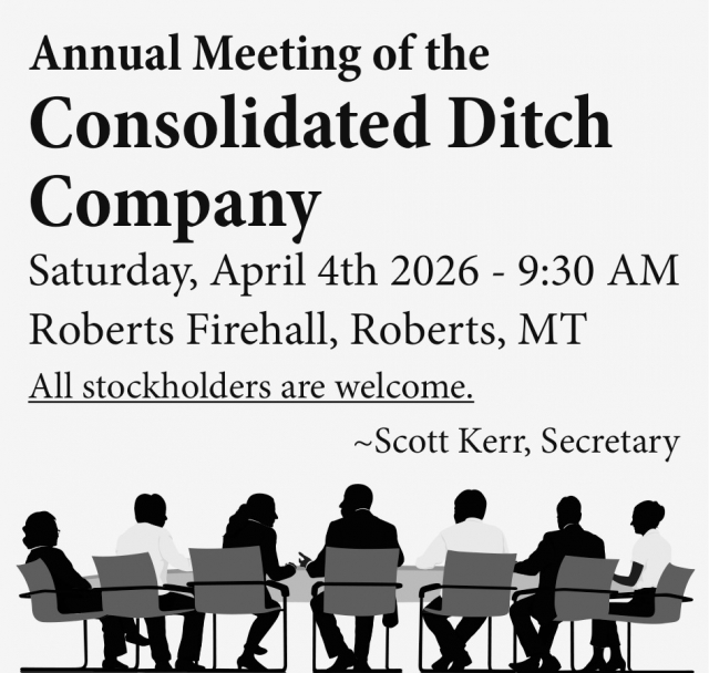 Annual Meeting, Consolidated Ditch Company Annual Meeting (April 4, 2026)