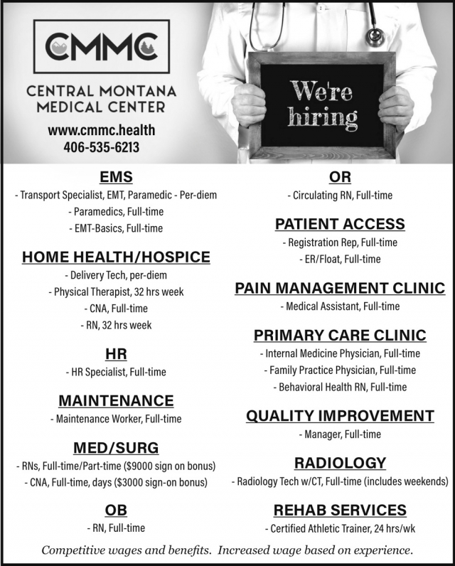 Transport Specialist, Central Montana Medical Center, Lewistown, MT