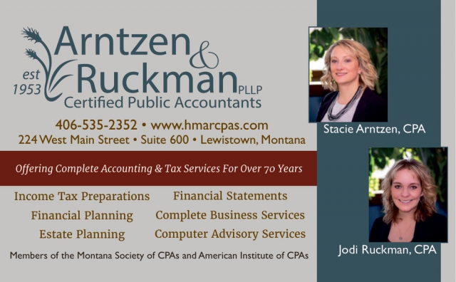 Certified Public Accountants, Arntzen & Ruckman PLLP, Lewistown, MT