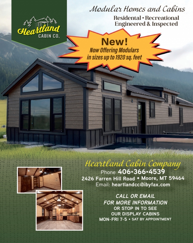 Modular Homes and Cabins, Heartland Cabin Co., Moore, MT