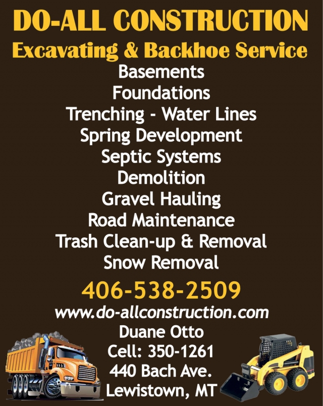 Excavating & Backhoe Service, Do-All Construction