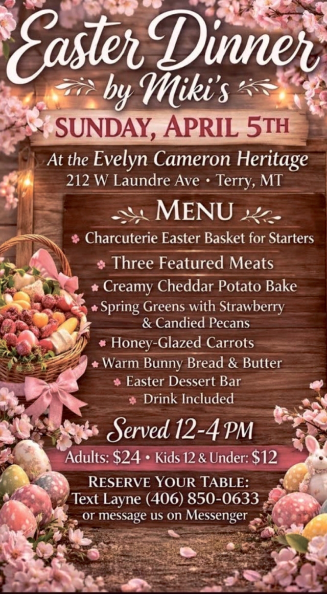 Easter Dinner, Miki's Food Truck, Terry, MT