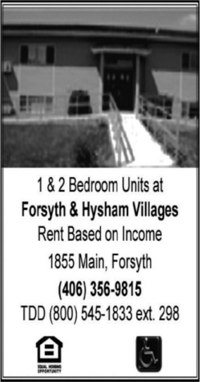 1 & 2 Bedroom Units, Forsyth & Hysham Villages, Forsyth, MT