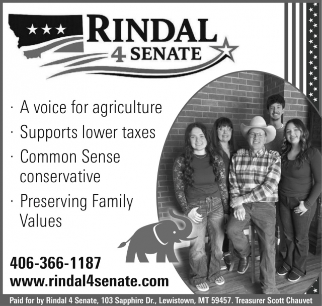 A Voice for Agriculture, Rindal 4 Senate