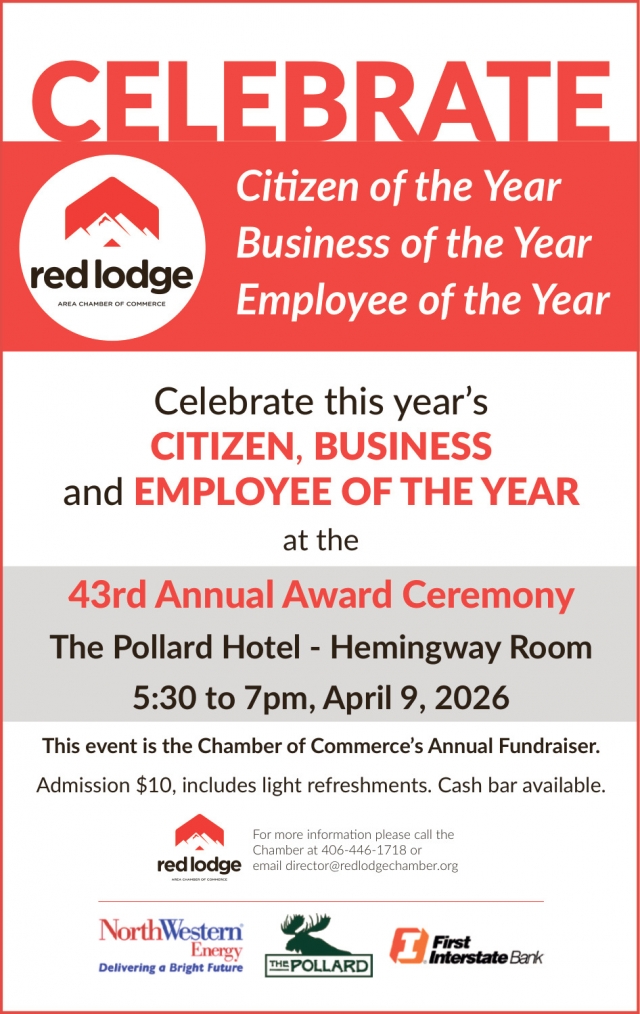 43rd annual Award Ceremony, Red Lodge Area Chamber of Commerce, Red Lodge, MT