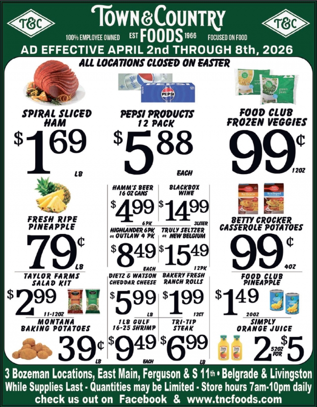 Spiral Sliced Ham, Town & Country Foods - Bozeman, Bozeman, MT