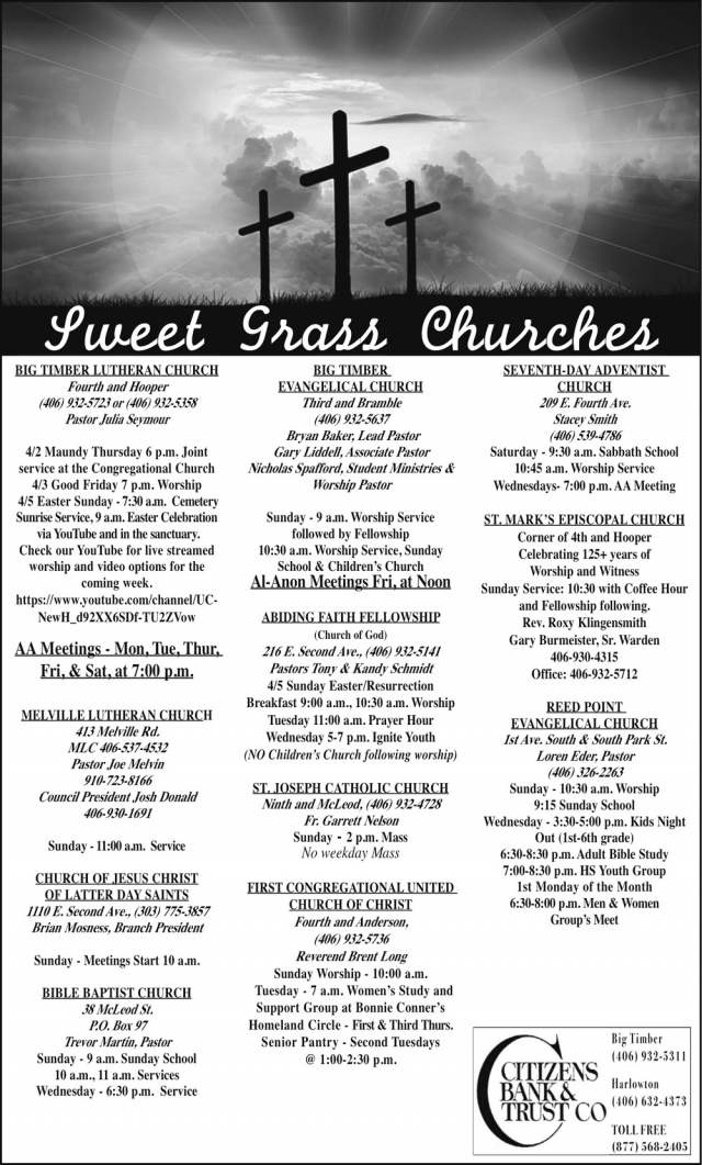 Sweet Grass Churches, Citizens Bank & Trust Co, Big Timber, MT