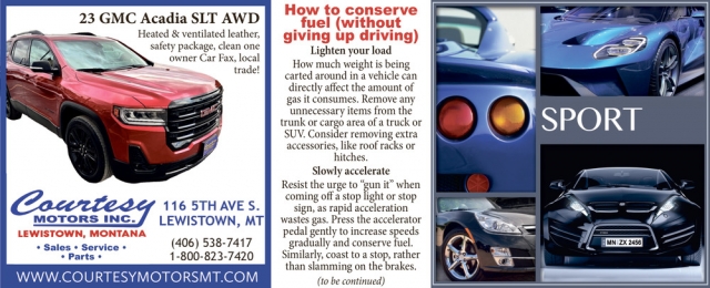 23 GMC Acadia SLT AWD, Courtesy Motors Inc