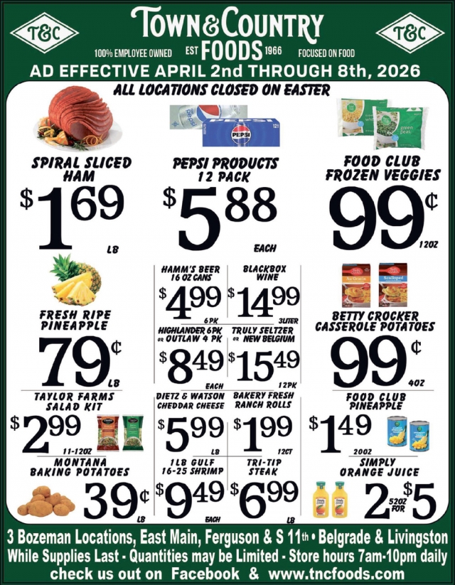 Spiral Sliced Ham, Town & Country Foods - Bozeman, Bozeman, MT