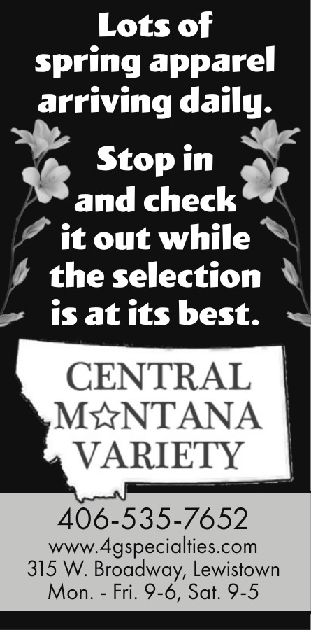 Lots of Spring Apparel Arriving Daily, Central Montana Variety, Lewistown, MT