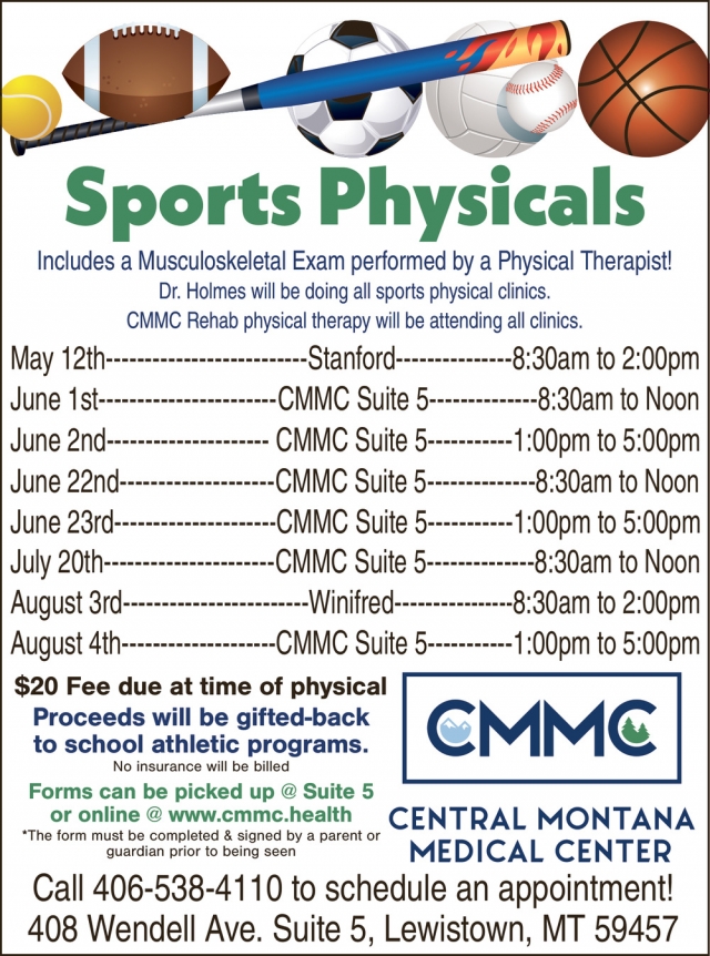 Sports Physicals, Central Montana Medical Center, Lewistown, MT