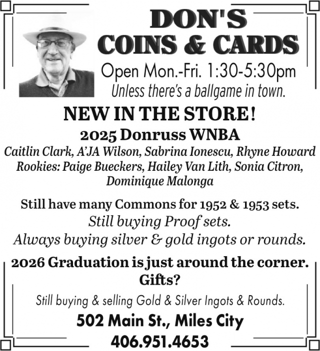 Time to Start Working on Your Coin Sets., Don's Coins & Cards, Miles City, MT