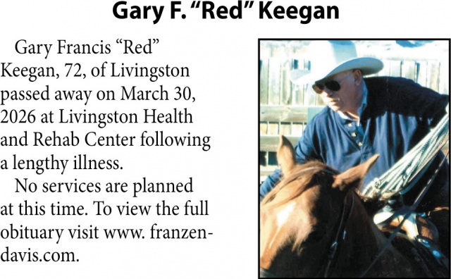 Gary F. Keegan, Obituaries, Glendive, MT