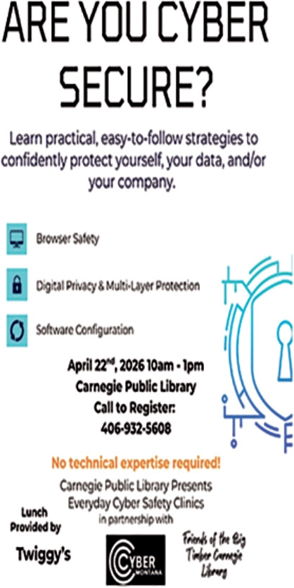 Are You Cyber Secure?, Carnegie Public Library, Big Timber, MT