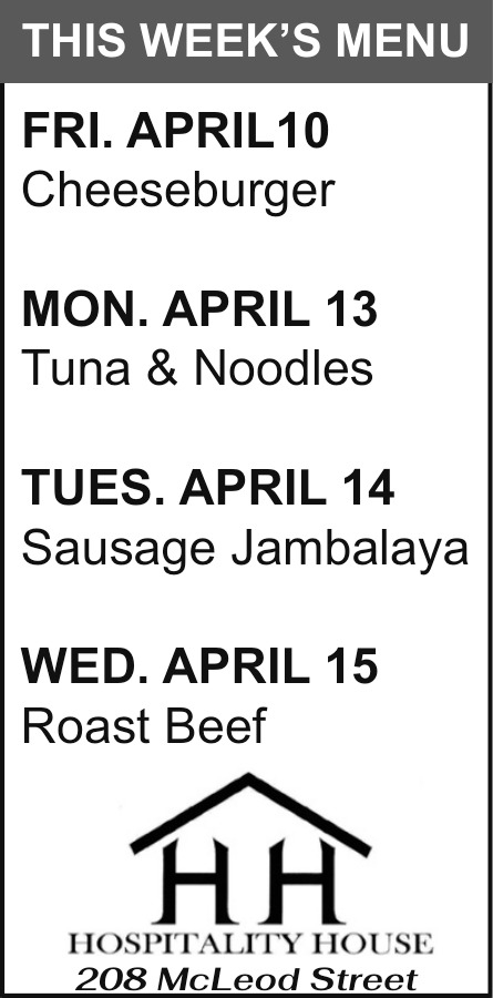 This Week's Menu, Hospitality House, Big Timber, MT