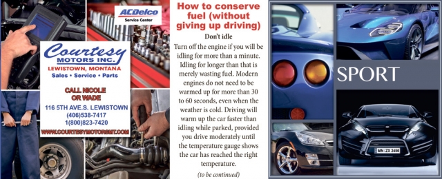 How to Conserve Fuel, Courtesy Motors Inc