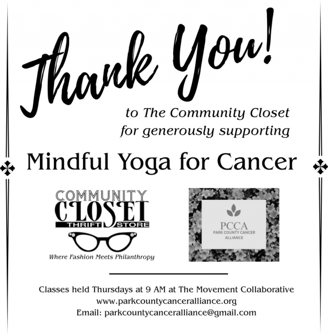 Mindful Yoga for Cancer, Community Closet Thrift Store, Livingston, MT