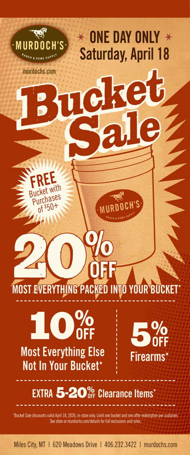 Bucket Sale, Murdoch's Ranch & Home Supply, Dillon, MT